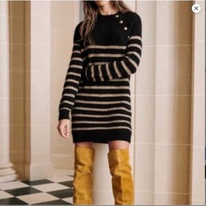 Sezane Tessa Dress Noir/doré - Size S